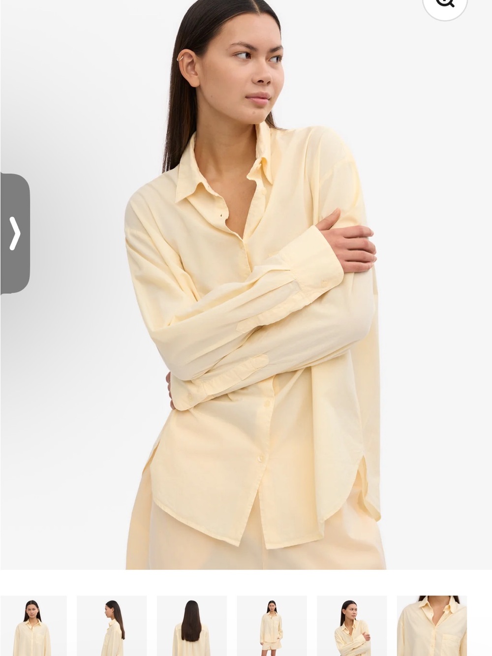 Light Yellow Button-Down Shirt with Chest Pocket - Picture 5 of 7